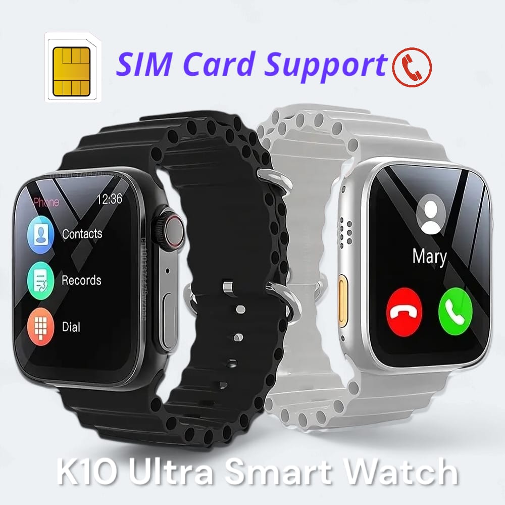 সিম কার্ড সাপোর্টেড স্মার্ট মোবাইল ঘড়ি (K10 ultra smart watch)